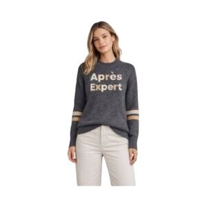 Lou & Grey Après Expert Pullover Sweater Size Medium Charcoal Gray Wool Blend